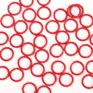 100pcs colored iron baked paint embossed jump rings for DIY jewelry making and crafting.