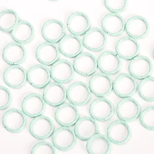 Mint green metal jump rings 10mm embossed iron connection rings DIY jewelry making craft supplies