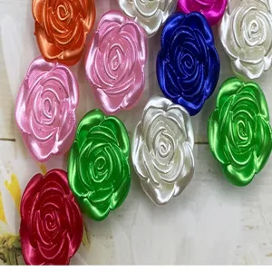 19mm pearl rose flower cabochons diy craft beads for phone case accessories handmade decor