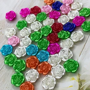 Rose Petal Shape Pearl Gloss ABS Resin Loose Beads DIY Handmade Craft Jewelry Making Decoration Material