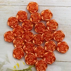 19mm orange pearl rose flatbacks for DIY crafts jewelry making accessories 100pcs