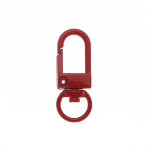Candy color metal rotating spring keychain hook U shaped clasp bag pendant item hardware