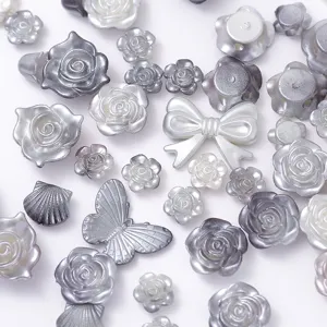 Mixed pearl rose bow butterfly DIY charms cabochons for nail art phone case decoration