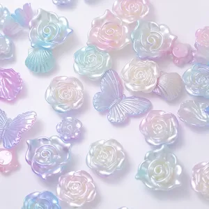 Pearl gradient dreamy mixed flower rose butterfly faux pearl DIY craft accessories