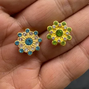 14mm Girasole Strass Fiore Artigianato DIY Accessorio Capelli Abbigliamento Decorazione
