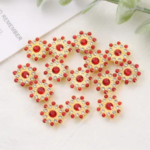14mm girasole strass fiore bottoni fai da te fatti a mano fiocco capelli vestiti accessori decorazione