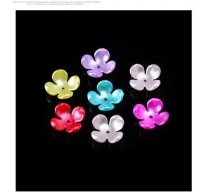Bunte Acryl vierblättrige Blumenperlen DIY Basteln Schmuckherstellung Zubehör Set.