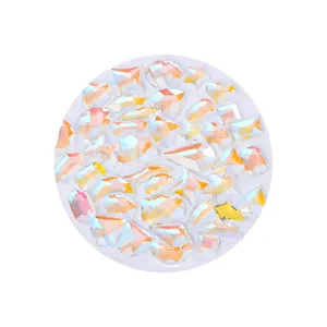Nail Art Aurora Strasssteine Flache Rückseite Fantasie Glas Kristalle Gemischte Formen Edelsteine Für DIY Nageldekoration Maniküre Design
