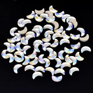 Strass in cristallo a forma di mezzaluna per nail art, gemme decorative fai da te