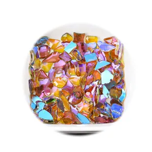 Gemischte Form flache Nagel-Strasssteine, Aurora Glas-Kristalle für DIY-Nagelkunst-Design.