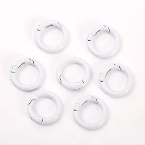 Anello a molla rotondo in metallo bianco moschettone per borse di gioielli fai da te portachiavi