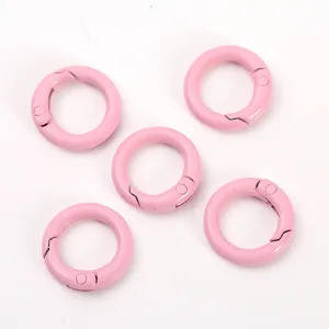 DIY anelli a molla metallo rosa moschettone rotondo borsa accessori ferramenta 5pz set