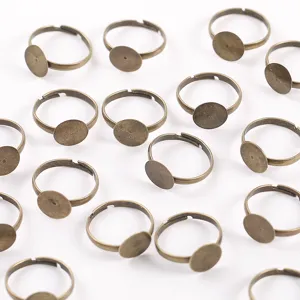 Verstellbare 10mm Flachplatte Ring Rohlinge Bronze DIY Schmuckherstellung Zubehör