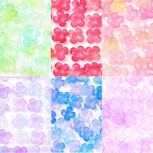 Abalorios de Flores de Cuatro Hojas de Acrílico DIY Hechos a Mano Color Jelly Degradado Perlas Sueltas de Pétalos de Phalaenopsis Para Manualidades de Joyería