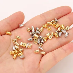 Gold Silber Plattiert Kupfer Kugel Ohrringrueckseiten Sichere Stopper DIY Schmuckzubehoer Zubehoer