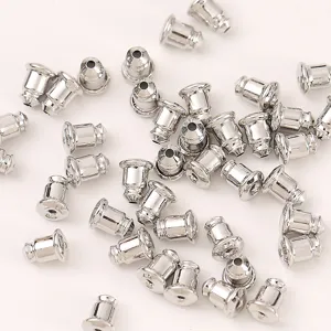 Silberne vergoldete Kugel Ohrring Ruecken Schmuck Funde Stoepsel fuer DIY Ohrstecker Zubehoer