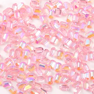 Strass de uñas rectangulares aurora 100pcs gemas de cristal para decoración de nail art.