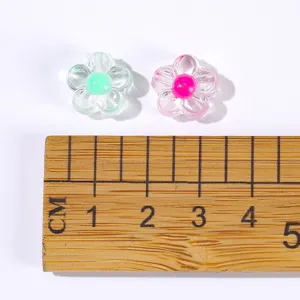 Perles de fleurs de prunier transparentes acryliques détail, accessoires de collier de bracelet de bricolage.
