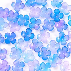 Cuentas de flores acrílicas 16mm 26mm degradado gelatina cuatro hojas para manualidades DIY.
