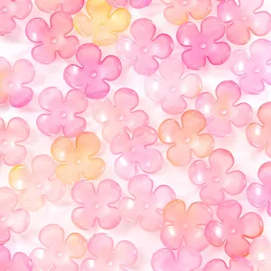 Cuentas de acrílico de flor de gelatina degradada DIY para hacer joyas hechas a mano