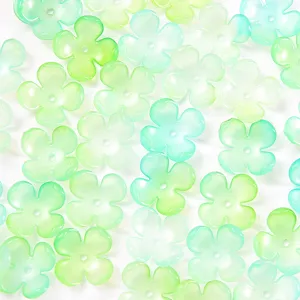 Acrílico cuentas de flores de cuatro hojas gelatina degradado accesorios artesanales