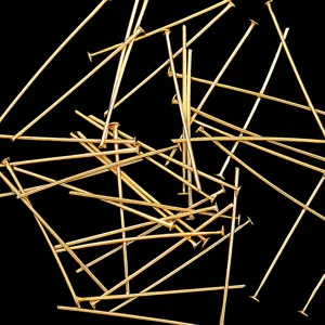 Gold filled head pins flat pins jewelry making findings DIY crafting earrings materials bulk