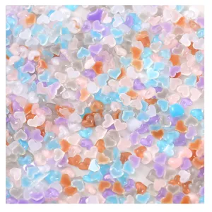 Mini 3D strass d'art d'ongles de cœur de bonbons translucides breloques colorées pour bricolage