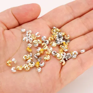 18K vergulde 4mm halve maan C kralen open positioneringskralen DIY sieraden bevindingen
