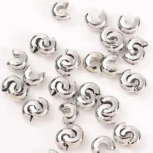 Zilverkleurige C-vormige kralen knijpkralen halve maan DIY sieraden maken accessoires 4mm