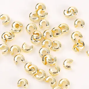 18K vergulde 4mm C-kralen halve maan knijpkralen voor DIY sieraden maken accessoires.