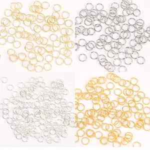 Anillos de Salto Abiertos y Cerrados Chapados en Oro y Cobre Plateado para Fabricación de Joyas DIY Conectores de Colgante de Pulsera