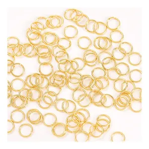 Anillas abiertas doradas para bisutería, aros de cobre chapado para pulseras y pendientes DIY.