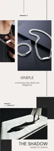 Ensemble collier cubain double couche, design de niche en acier titane, bijoux homme élégants.