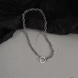 Heren titanium staal bliksem ketting hip hop minimalisten ketting stijlvolle sieraden