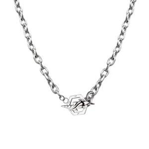 Heren titanium staal bliksem ketting hip hop minimalistische mode sieraden accessoire