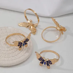 Goldene Schmetterling Serviettenringe Set für Tischdeko, elegante Hotel Esstisch Accessoires.