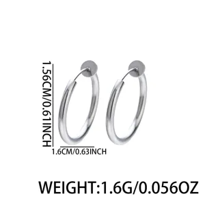 Orecchini a cerchio clip uomo minimalisti, senza foro, auricolari leggeri in metallo.