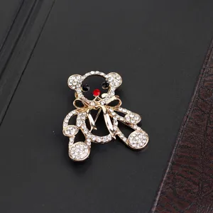 Süße Kristall Teddybär Brosche, Strass Mode Kragen Accessoire für Damen und Mädchen.