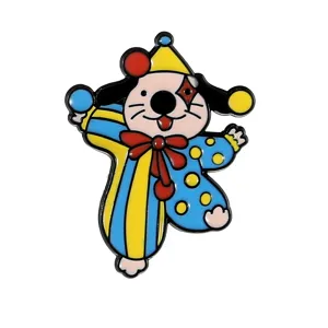 Joli pin's chien clown émaillé badge en métal broche de dessin animé pour vêtements et sacs