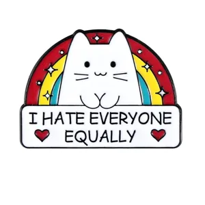 Drôle de chat dessin animé émail pin métal badge vêtements sac à dos accessoire cadeau