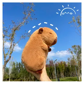 Cute brown capybara plush toy doll, soft stuffed animal gift for kids and birthday parties.