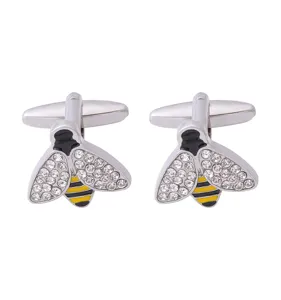 Elegante strass bij manchetknopen voor heren, sprankelende kristal zilveren Franse overhemden.