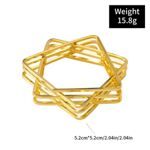 Gold geometric metal napkin ring hollow star napkin buckle for dining table decor 5.2cm
