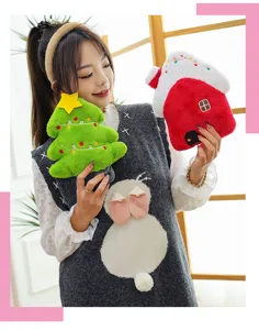 Weihnachten Plüschtier Set, süsser Baum und Haus Design, weiche Stoffpuppe für Deko.