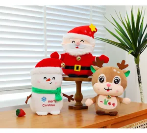 Weihnachten Plüschtier Set mit Weihnachtsmann, Schneemann und Rentier Puppen für Dekoration.