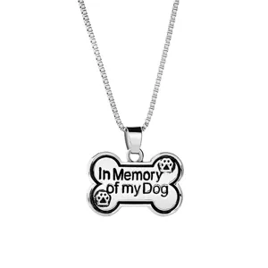 Gedenk honden bot hanger ketting huisdier liefhebber souvenir zilverlegering sieraad