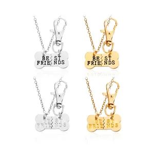 Beste vrienden bot hanger ketting set, legering materiaal met karabijnhaak, gedetailleerd zicht.