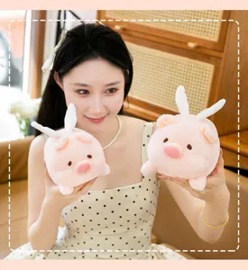 Cute winged pink pig plush toy soft stuffed animal doll sleeping pillow gift for girls