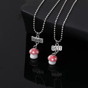 Schattige kinder paddestoel beste vrienden hanger ketting kinderen sieraden leuk accessoire