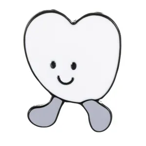 Cute cartoon smiling heart enamel pin metal brooch badge fashion clothing accessories gift